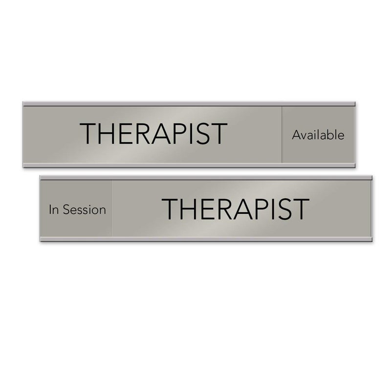 NapTags Therapist Slider Sign, 10" x 2" "Available/In Session" - Made in the USA! - Image 1